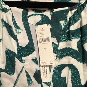 Anthropologie Green and White Dress